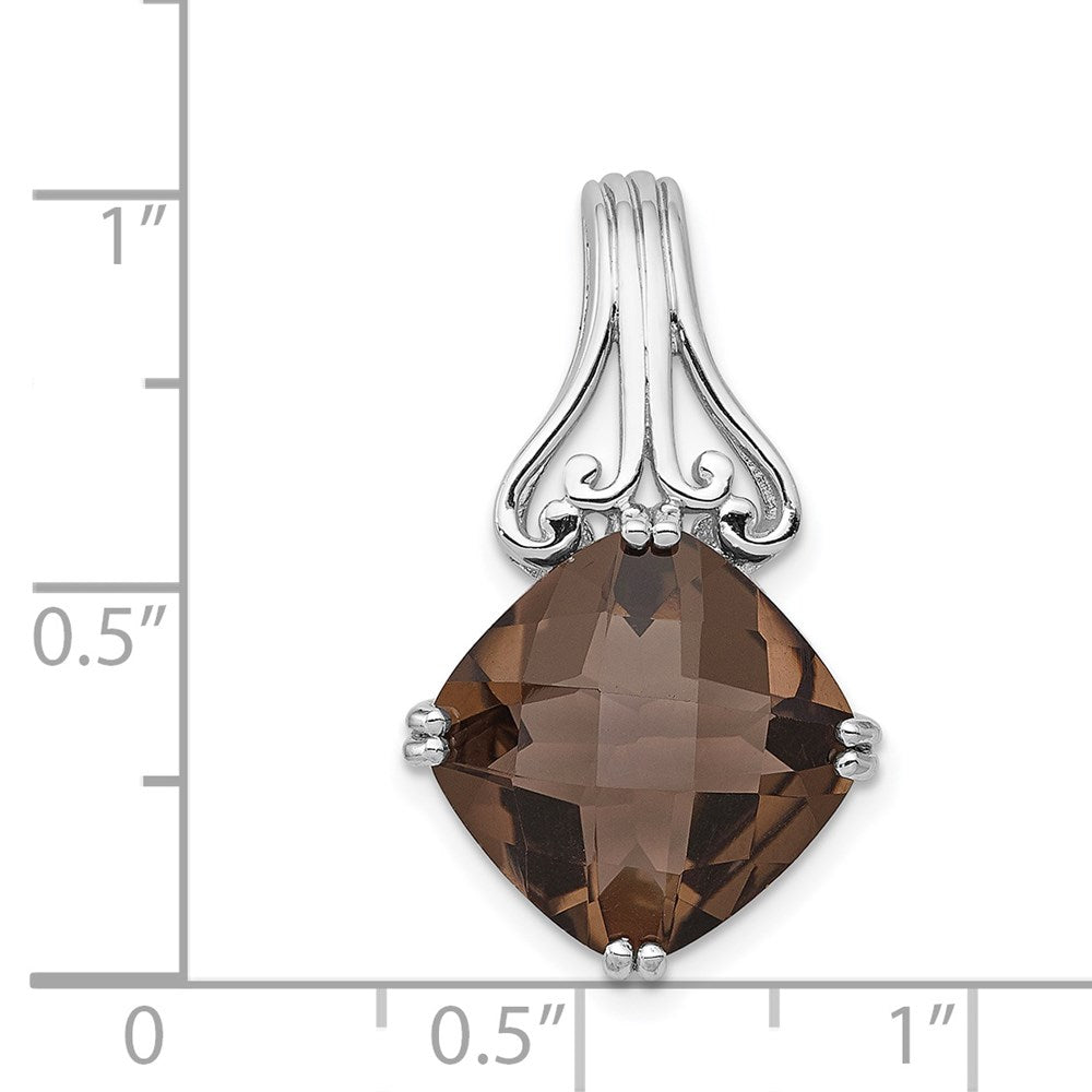 Anhänger aus rhodiniertem Sterlingsilber mit Rauchquarz