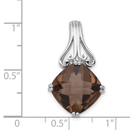 Anhänger aus rhodiniertem Sterlingsilber mit Rauchquarz