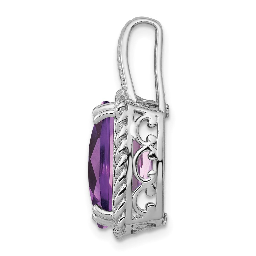 Rhodinierter Anhänger aus Sterlingsilber mit Amethyst
