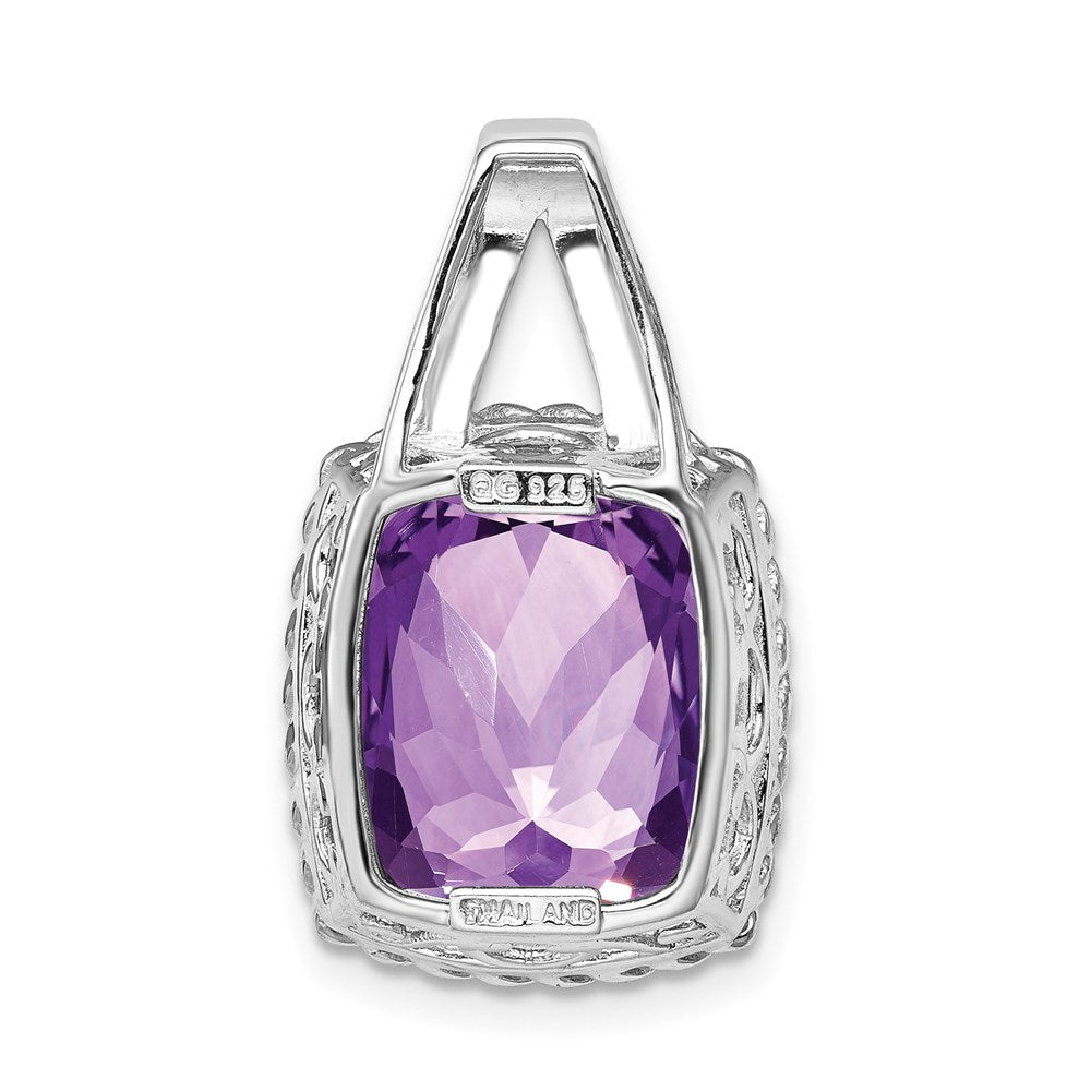 Rhodinierter Anhänger aus Sterlingsilber mit Amethyst
