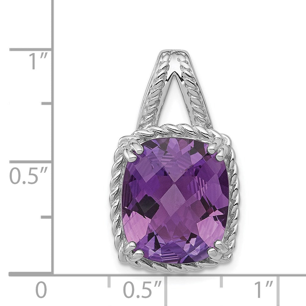 Rhodinierter Anhänger aus Sterlingsilber mit Amethyst