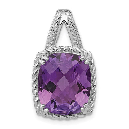 Rhodinierter Anhänger aus Sterlingsilber mit Amethyst