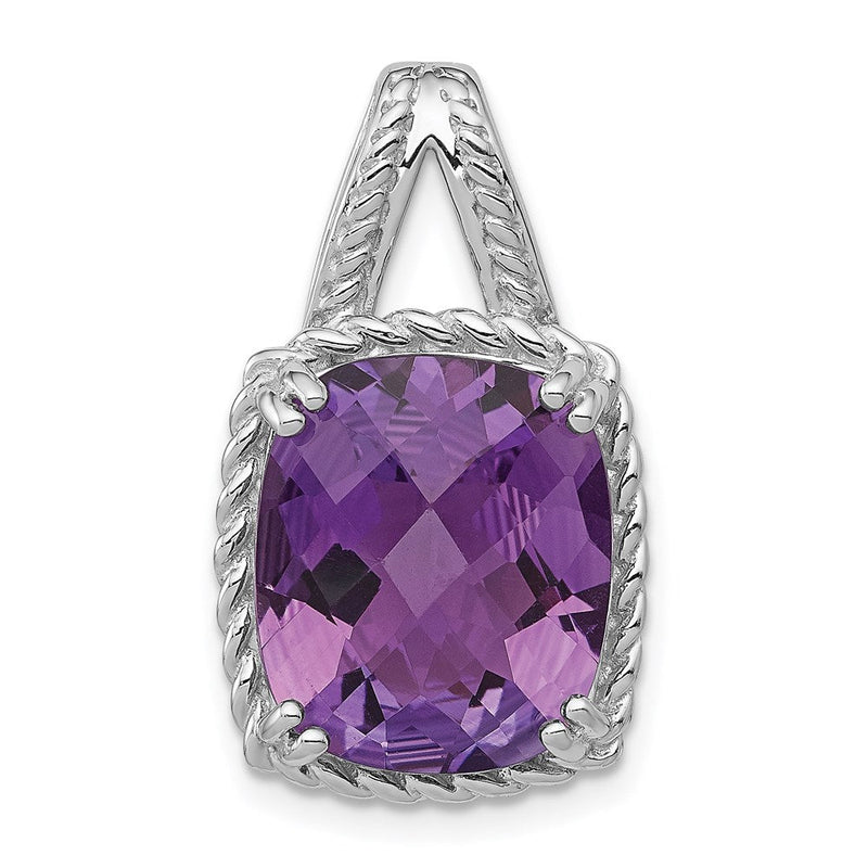 Rhodinierter Anhänger aus Sterlingsilber mit Amethyst