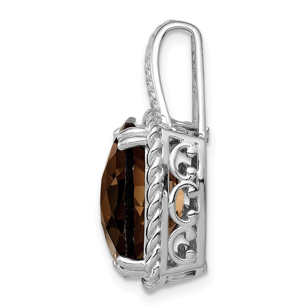 Anhänger aus Sterlingsilber, rhodiniert, mit Rauchquarz