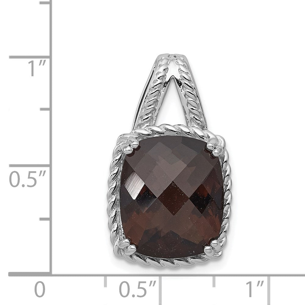 Anhänger aus Sterlingsilber, rhodiniert, mit Rauchquarz