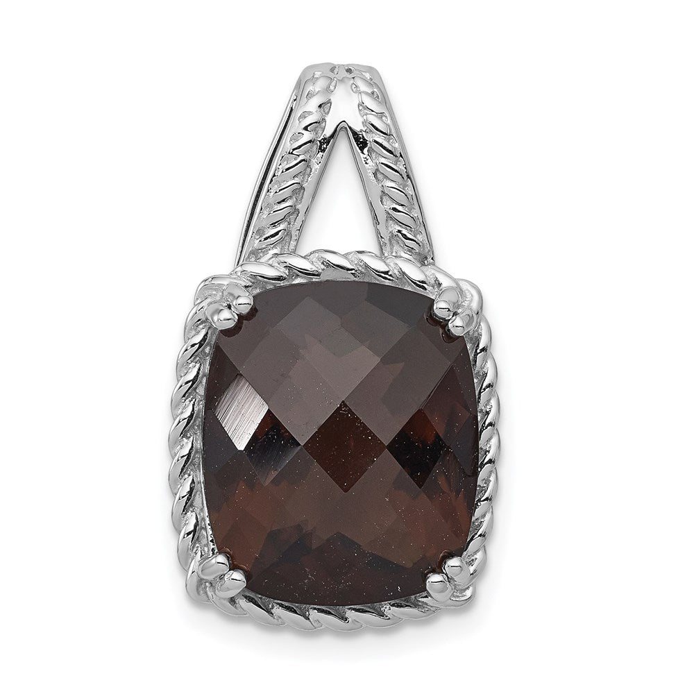 Anhänger aus Sterlingsilber, rhodiniert, mit Rauchquarz