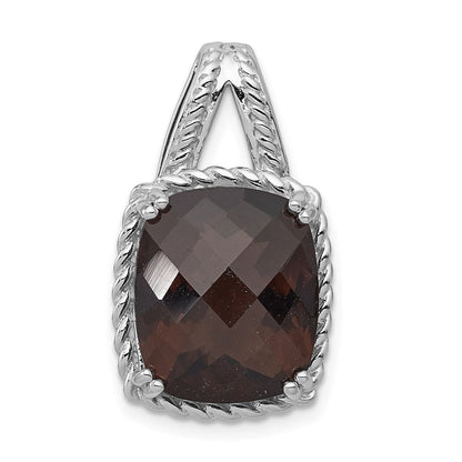 Anhänger aus Sterlingsilber, rhodiniert, mit Rauchquarz