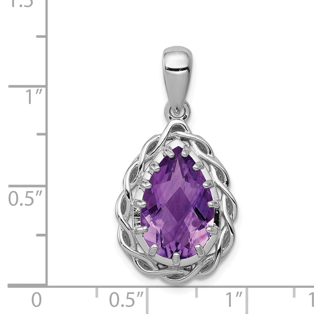 Amethyst-Anhänger aus rhodiniertem Sterlingsilber