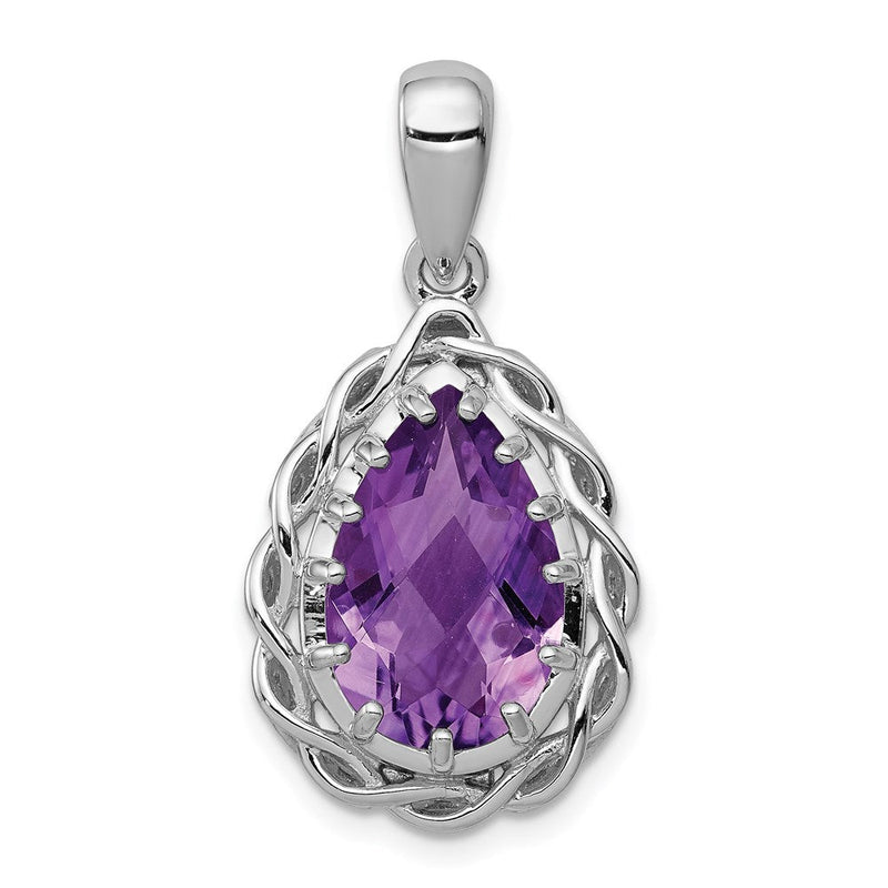 Amethyst-Anhänger aus rhodiniertem Sterlingsilber
