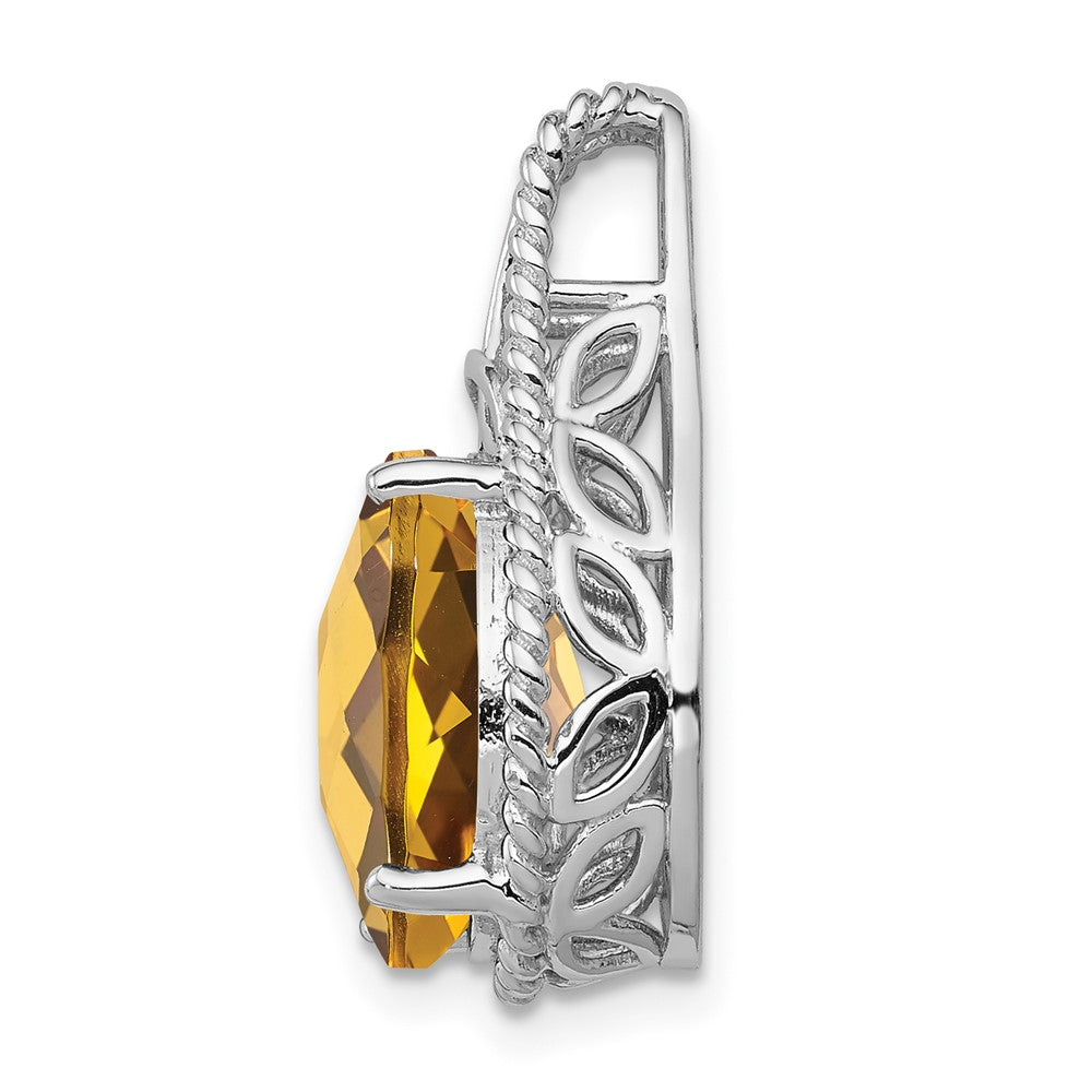 Anhänger aus rhodiniertem Sterlingsilber mit Whiskyquarz