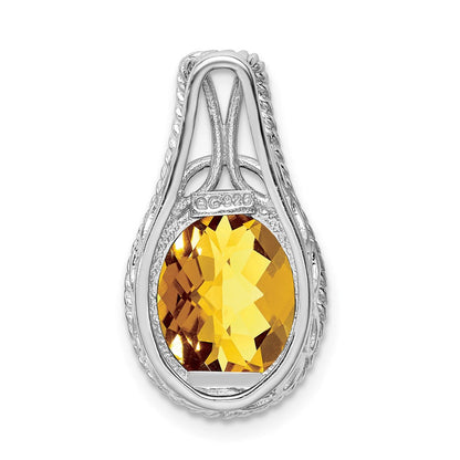 Anhänger aus rhodiniertem Sterlingsilber mit Whiskyquarz