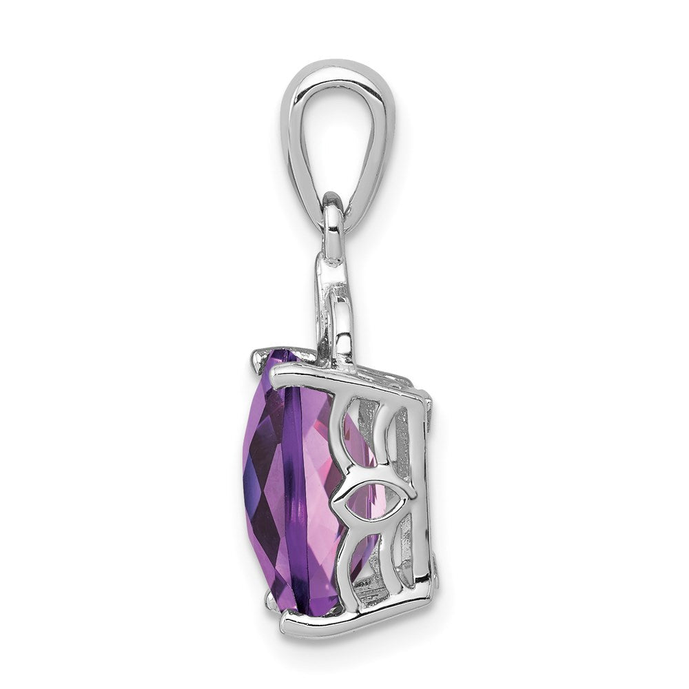 Anhänger aus rhodiniertem Sterlingsilber mit Amethyst