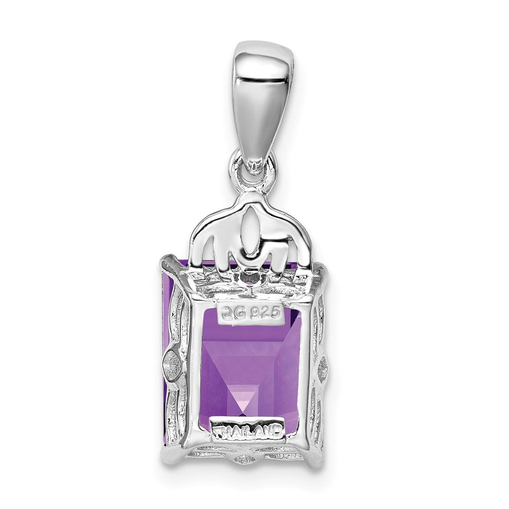 Anhänger aus rhodiniertem Sterlingsilber mit Amethyst