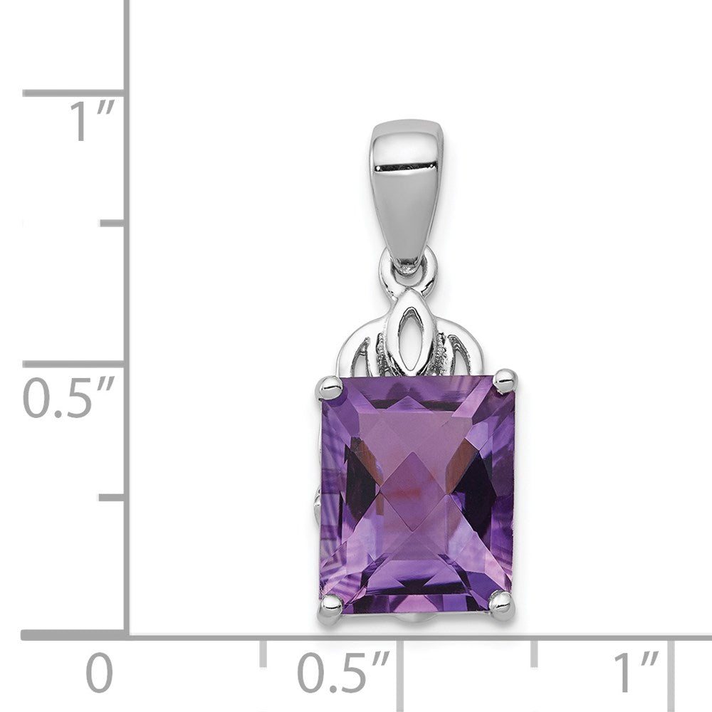 Anhänger aus rhodiniertem Sterlingsilber mit Amethyst