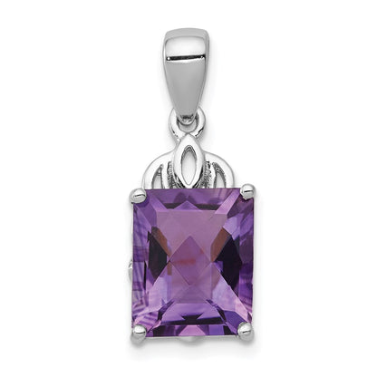 Anhänger aus rhodiniertem Sterlingsilber mit Amethyst