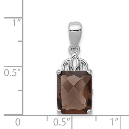 Anhänger Rauchquarz Sterlingsilber rhodiniert