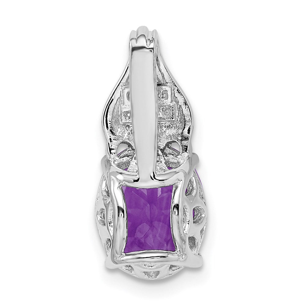 Anhänger mit Amethyst aus rhodiniertem Sterlingsilber