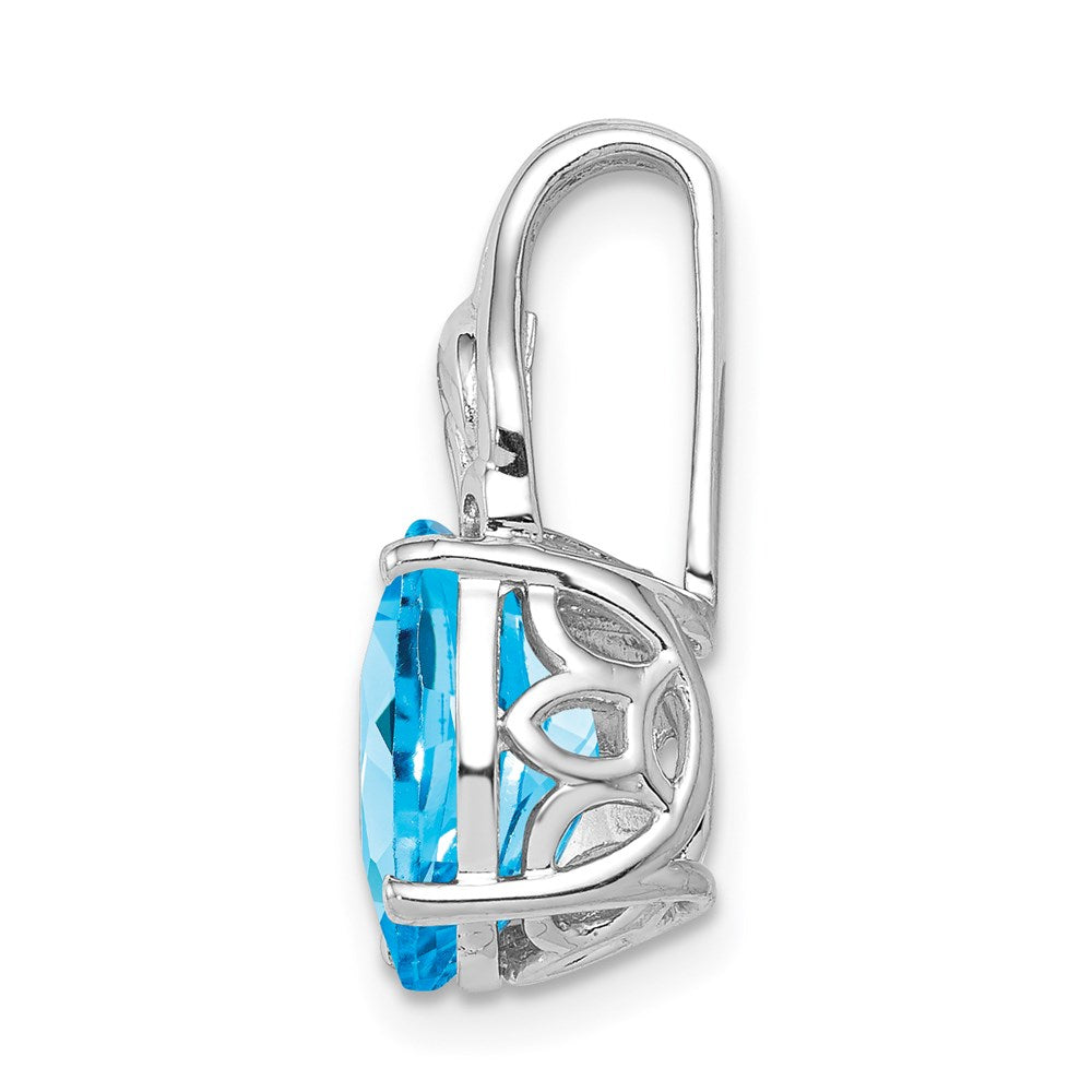 Rhodinierter Sterlingsilber-Anhänger mit blauem Topas