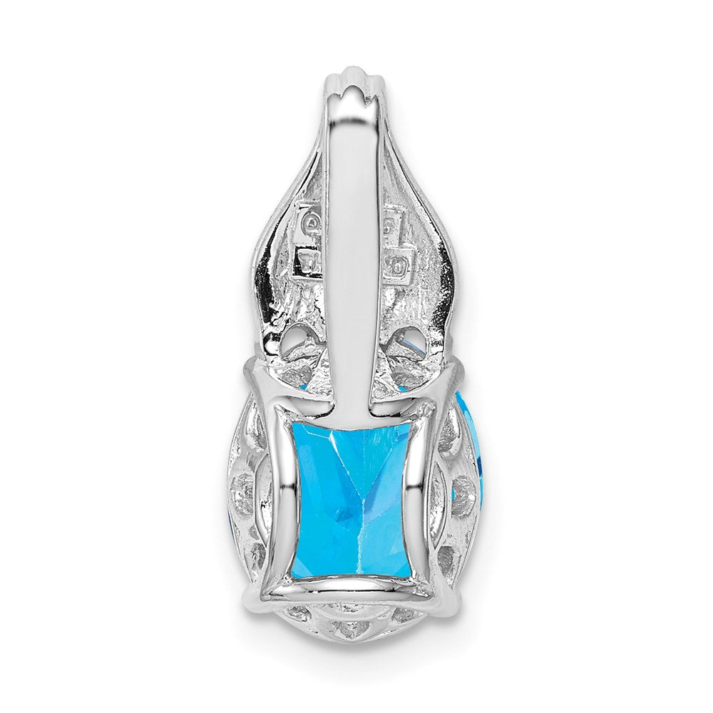 Rhodinierter Sterlingsilber-Anhänger mit blauem Topas