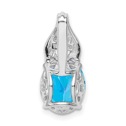 Rhodinierter Sterlingsilber-Anhänger mit blauem Topas