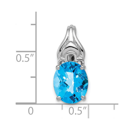 Rhodinierter Sterlingsilber-Anhänger mit blauem Topas