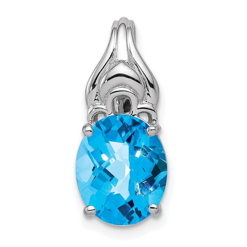 Rhodinierter Sterlingsilber-Anhänger mit blauem Topas