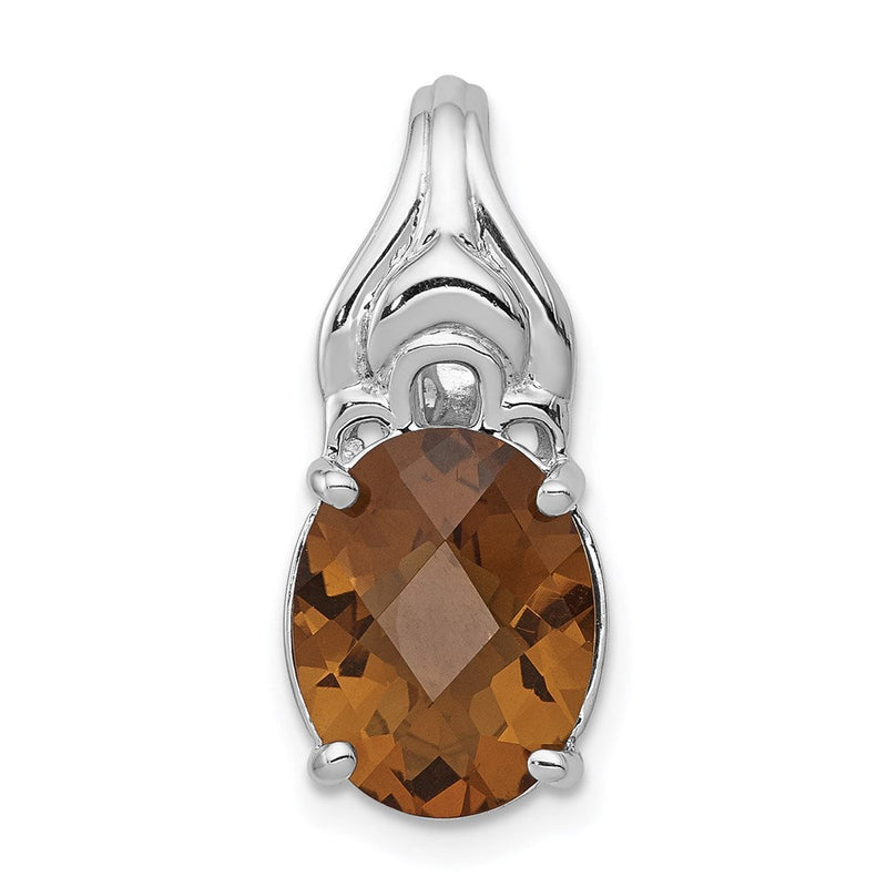 Anhänger aus rhodiniertem Sterlingsilber mit Whiskeyquarz