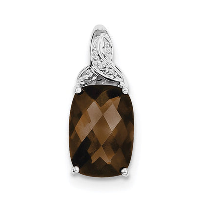 Anhänger aus rhodiniertem Sterlingsilber mit Rauchquarz