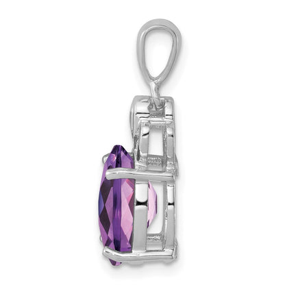 Anhänger aus rhodiniertem Sterlingsilber mit Amethyst