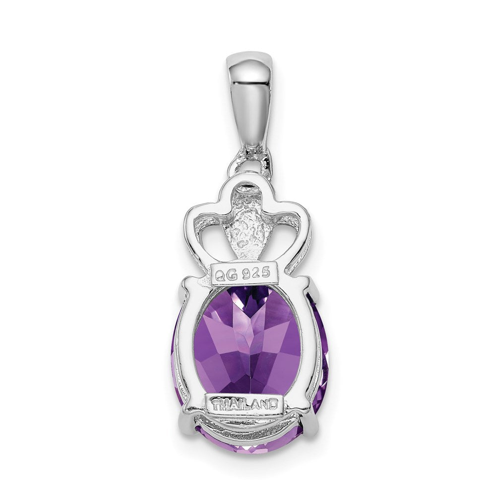 Anhänger aus rhodiniertem Sterlingsilber mit Amethyst