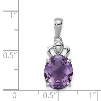 Anhänger aus rhodiniertem Sterlingsilber mit Amethyst