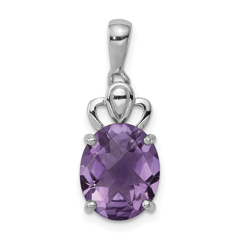 Anhänger aus rhodiniertem Sterlingsilber mit Amethyst