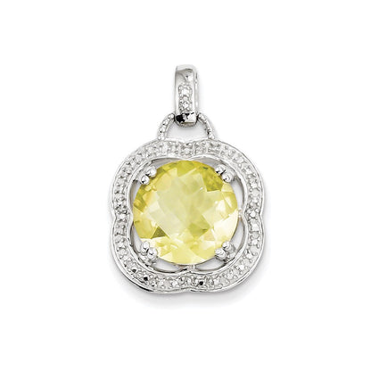 Sterlingsilber Zitrone Quarz Anhänger
