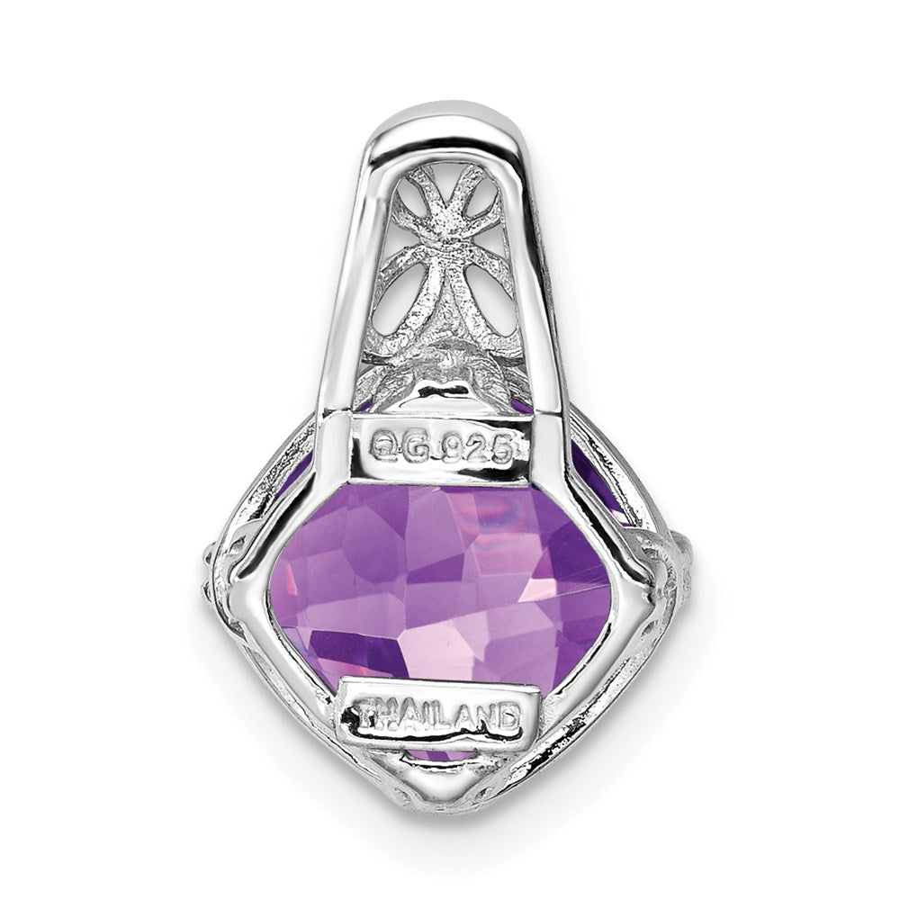 Amethyst-Anhänger aus rhodiniertem Sterlingsilber