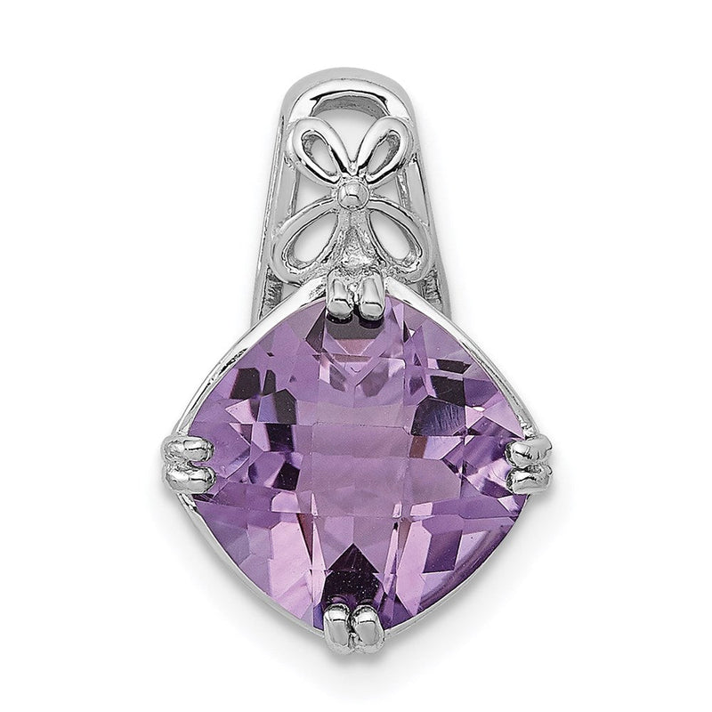 Amethyst-Anhänger aus rhodiniertem Sterlingsilber