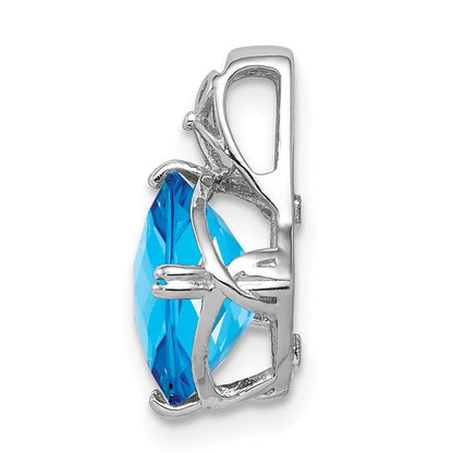 Anhänger aus rhodiniertem Sterlingsilber mit blauem Topas