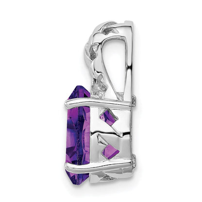 Rhodinierter Anhänger aus Sterlingsilber mit Amethyst