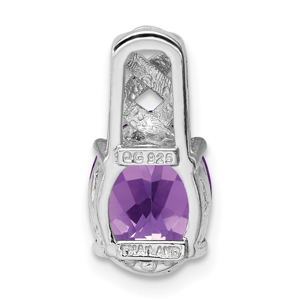 Rhodinierter Anhänger aus Sterlingsilber mit Amethyst