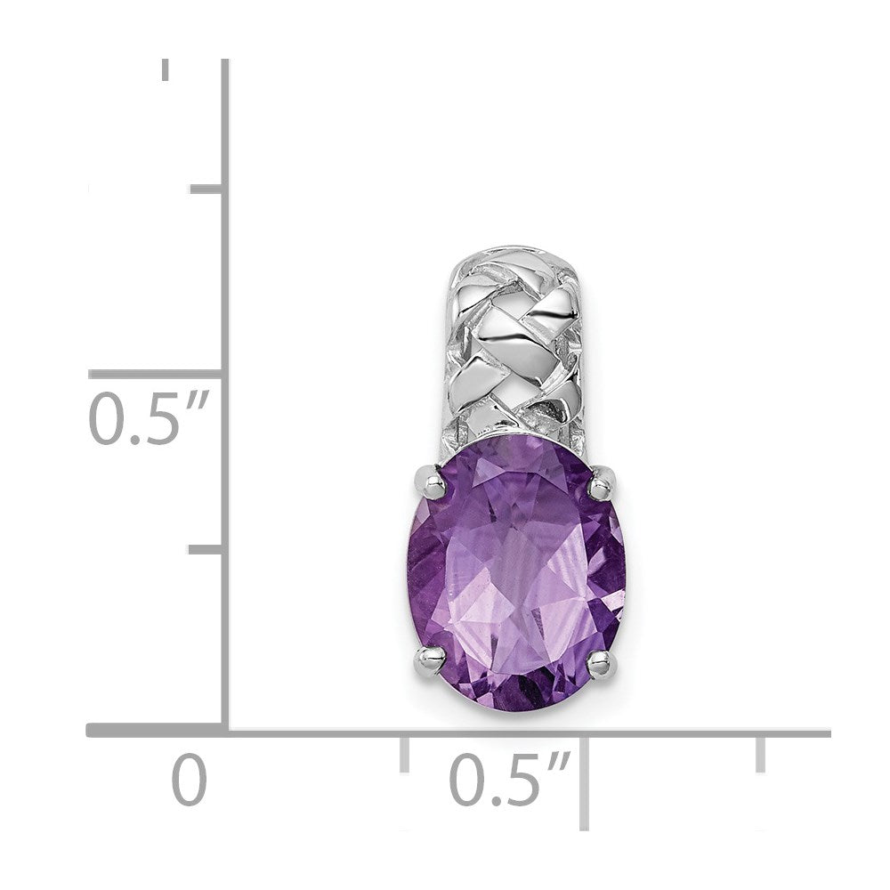 Rhodinierter Anhänger aus Sterlingsilber mit Amethyst