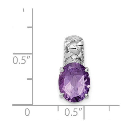 Rhodinierter Anhänger aus Sterlingsilber mit Amethyst