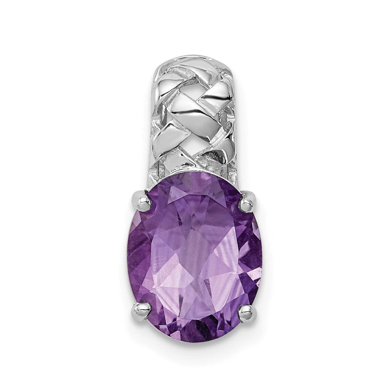 Rhodinierter Anhänger aus Sterlingsilber mit Amethyst