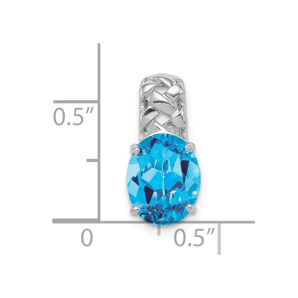 Anhänger aus rhodiniertem Sterlingsilber mit blauem Topas