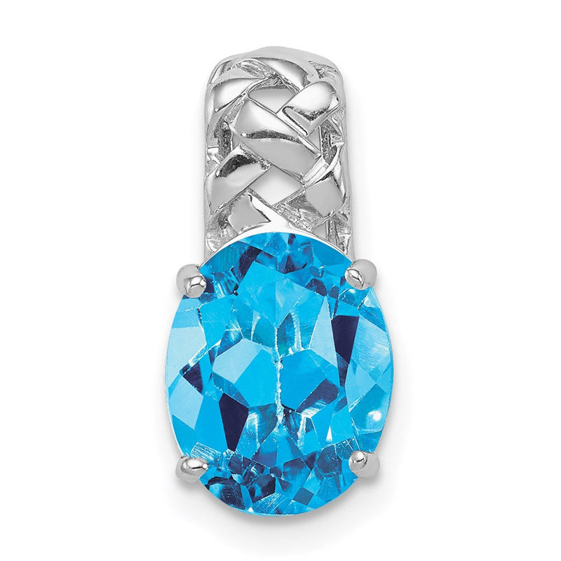 Anhänger aus rhodiniertem Sterlingsilber mit blauem Topas