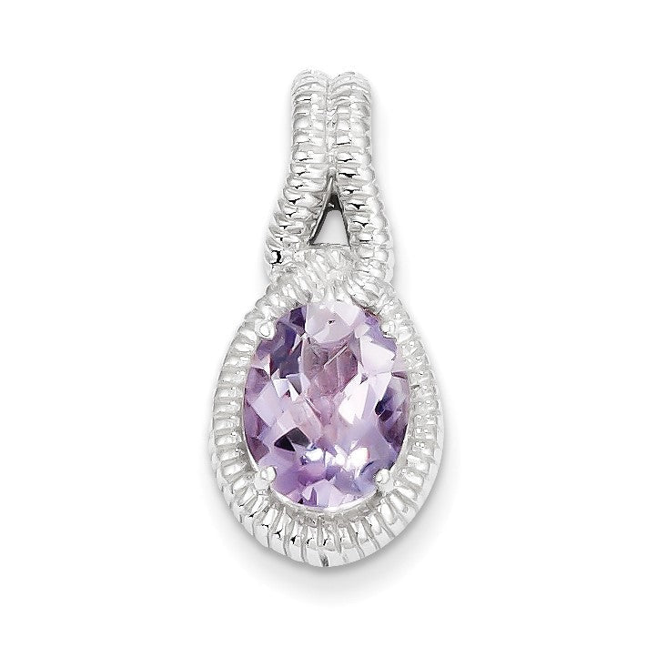 Sterlingsilber Rosa Quarz Anhänger