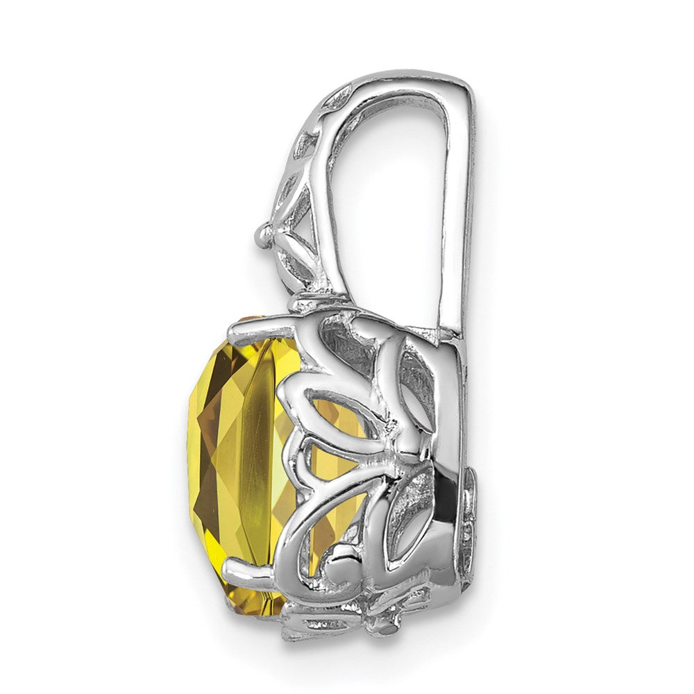 Anhänger aus rhodiniertem Sterlingsilber mit Zitronenquarz