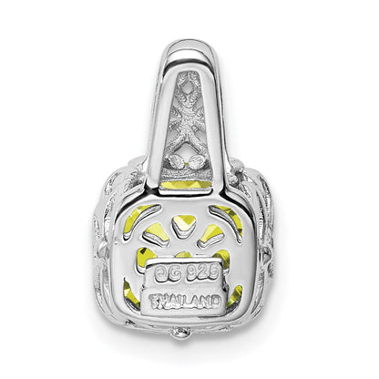 Anhänger aus rhodiniertem Sterlingsilber mit Zitronenquarz