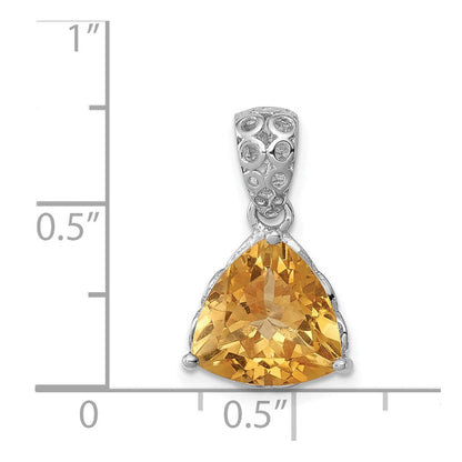 Rhodinierter Citrin-Anhänger aus Sterlingsilber