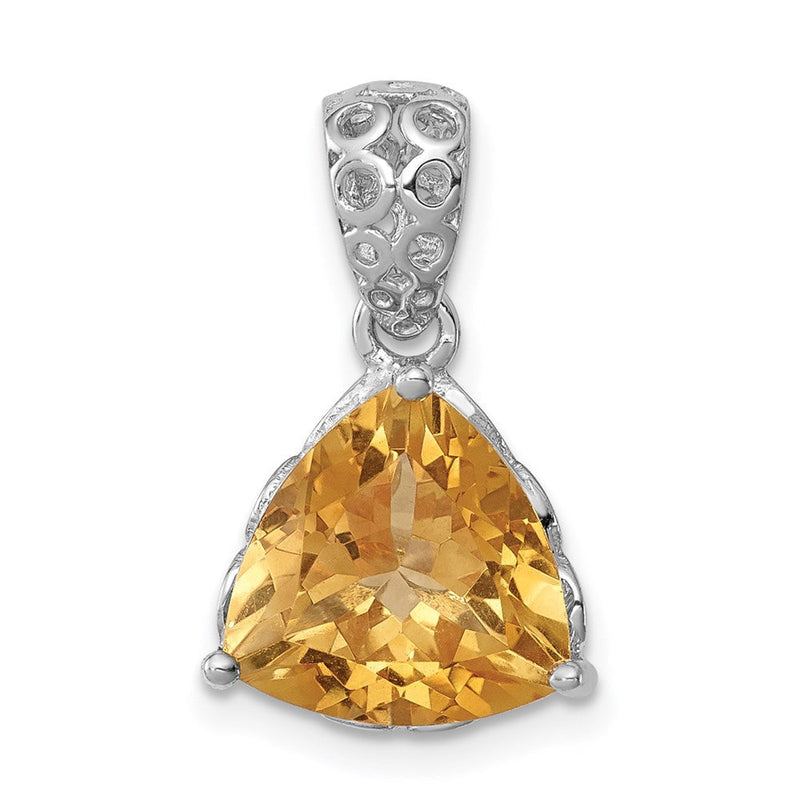 Rhodinierter Citrin-Anhänger aus Sterlingsilber