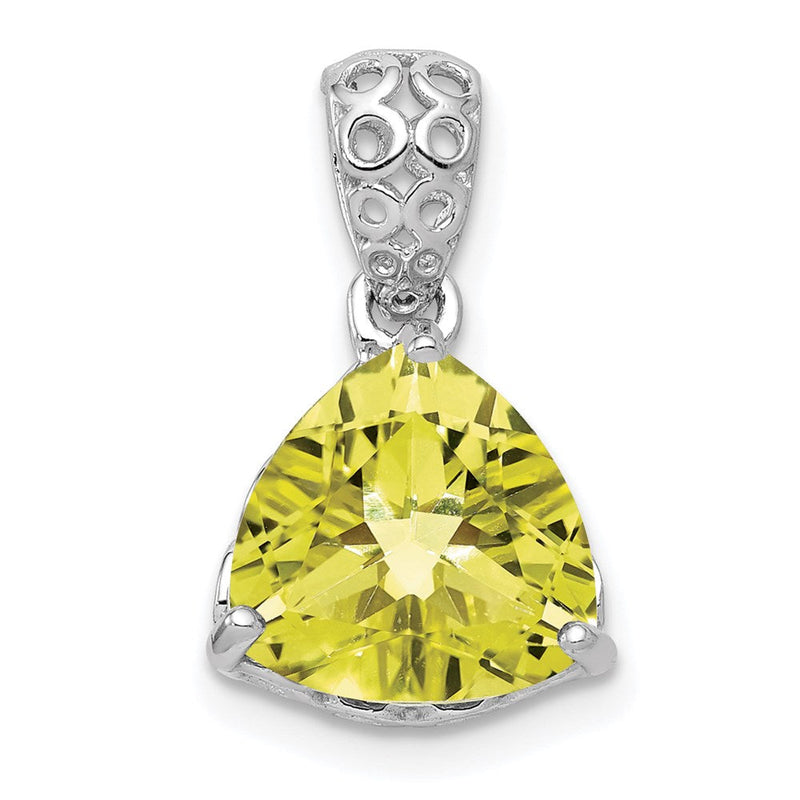 Rhodinierter Sterlingsilber-Anhänger mit Zitronenquarz