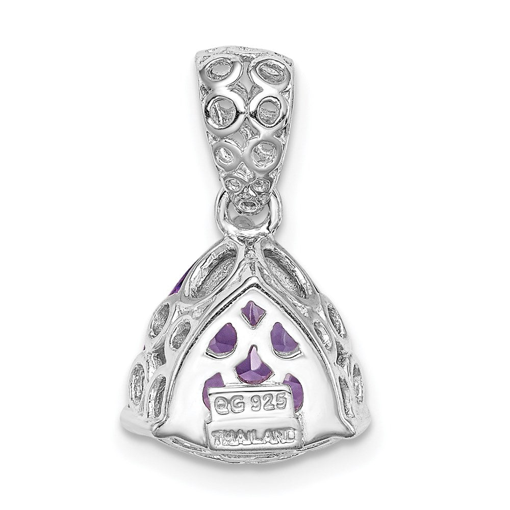 Rosenquarz-Anhänger aus rhodiniertem Sterlingsilber